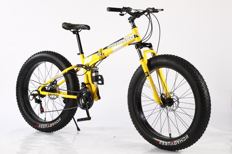 Outdoor Folding Snow Bike Soft Tail Mountain Bike 4.0 Wide Big Tire Variable Speed 26 ATV bicycle