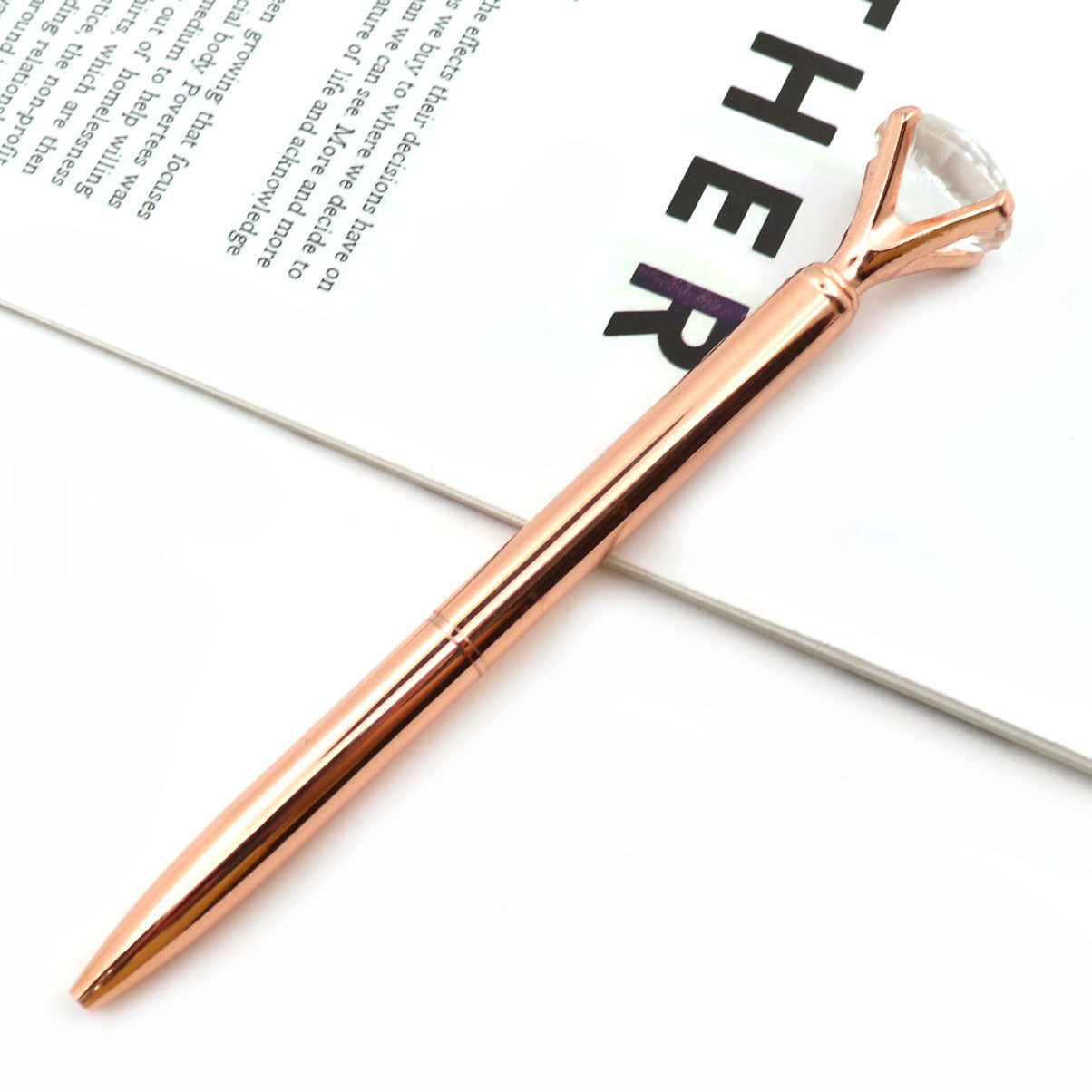 Student Creative Crystal Diamond ballpoint pen advertising pen carved LOGO cross-border large diamond pen metal ballpoint pen