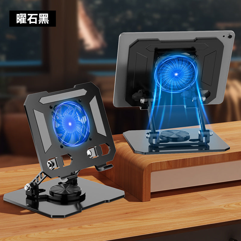 360 ° Rotating Metal Laptop Cooling Stand with Fan Desktop Tablet Support Stand Lifting Artifact