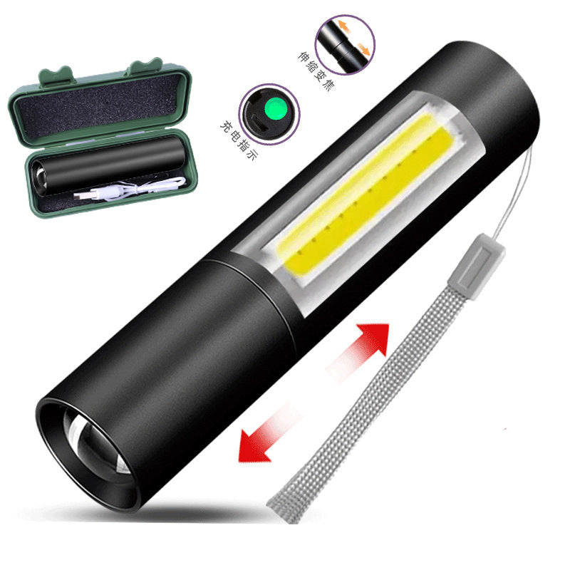 led flashlight rechargeable multi-purpose long-range portable super bright household mini portable side light