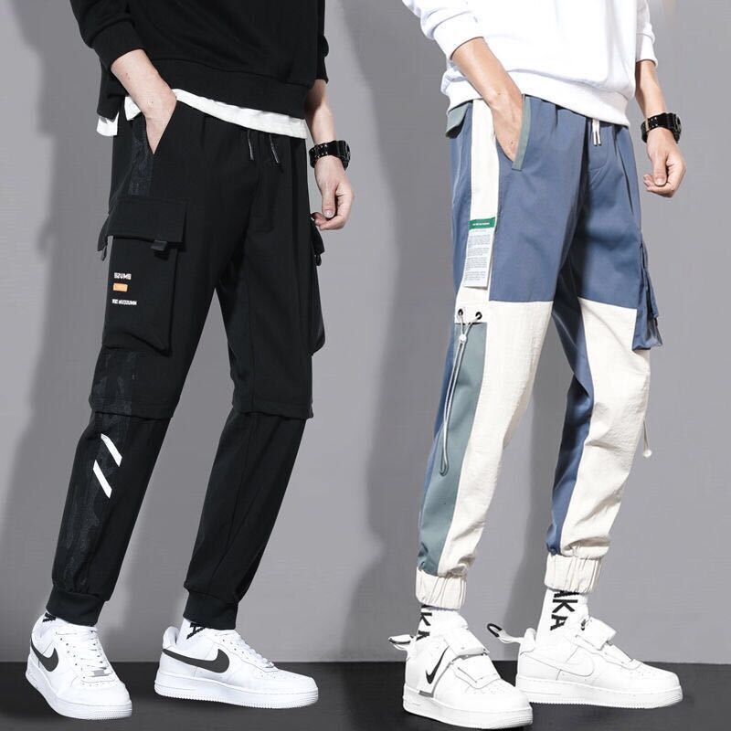 Korean Style Student Trendy Brand Slim Fit Cow Pants Youth Loose Trousers Men's Large Size Trendy Leg-toe Casual Long Pants