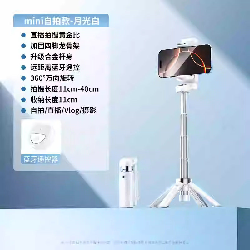 Handheld Mini Selfie Stick with Bluetooth Light, Portable Travel Phone Holder, Photography Tool, Mini Portable Selfie Stick