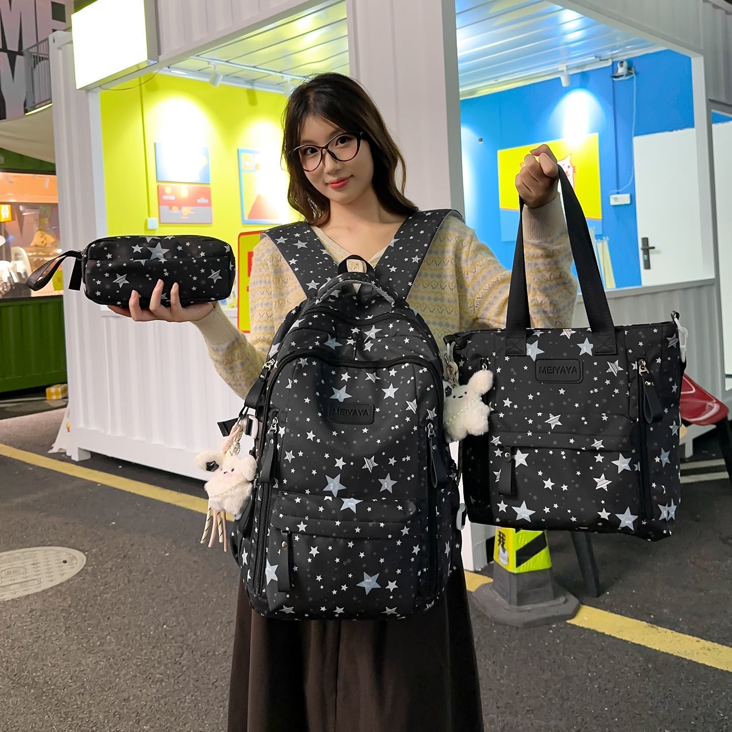 Middle and High School College Students' Large-Capacity Schoolbags for Men and Women, High-Looking Backpacks, Casual Commuting Lightweight Backpacks