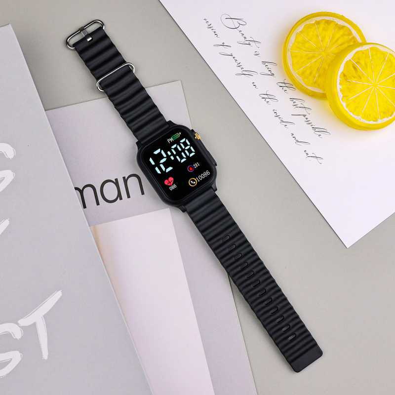 New Love Square Led Electronic Watch Creative Ocean Wave with Digital Luminous Watch for Women