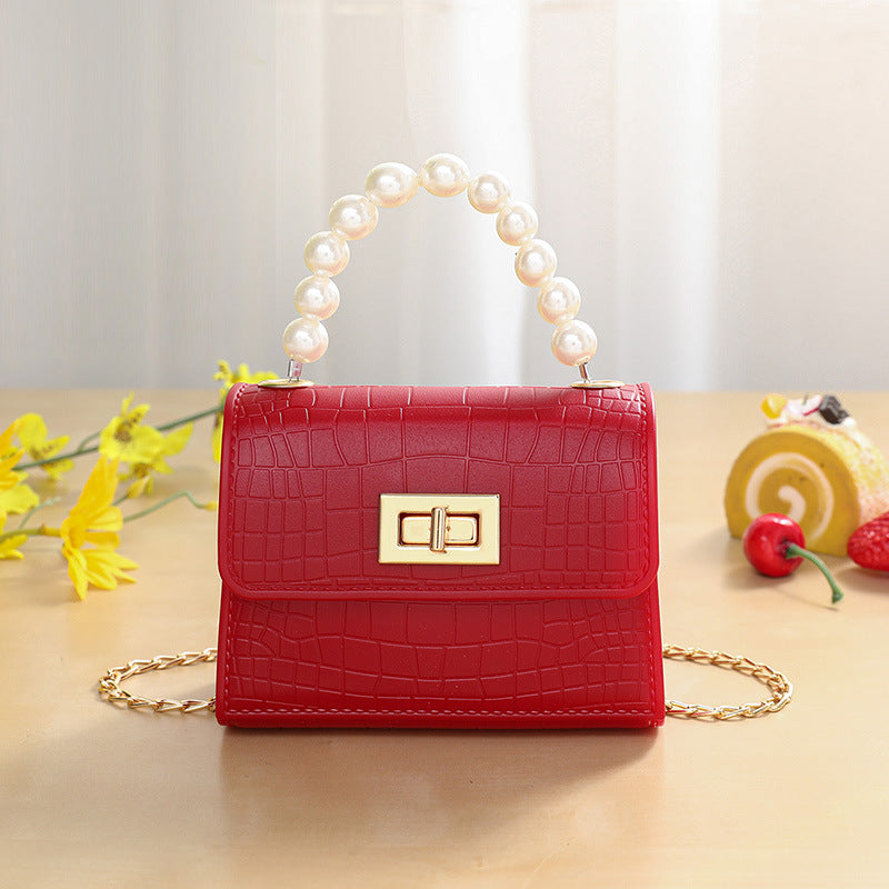 foreign trade crocodile pattern Pearl portable jelly bag shoulder Women's bag messenger bag bags mobile phone casual bag