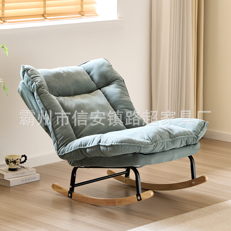 Lazy Sofa Can Lie down and Sleep, Comfortable and Soft, Fully Wrapped Bedroom Fabric Single Small Apartment Leisure Rocking Chair