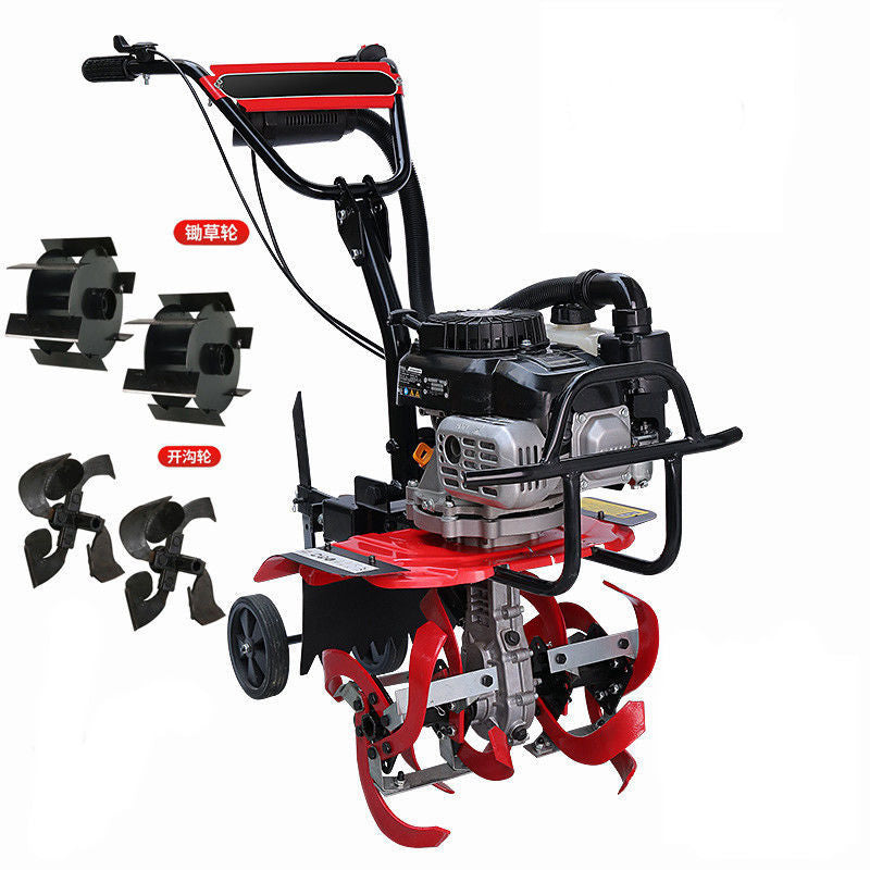 Wuyang Electric Start Micro Tillage Machine Small Gasoline Household Four-Stroke Soil Loosening Paddy Field Weeding Trenching Machine Tillage Rotary Tillage