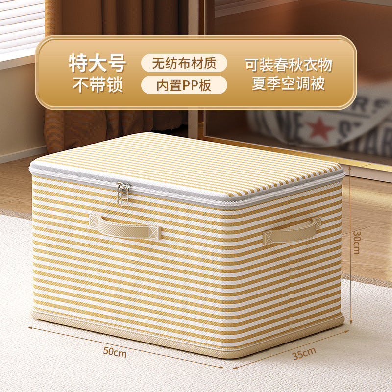 Clothes with Lock Fabric Finishing Box Household Super Large Capacity Foldable Clothes Wardrobe Toy Storage Basket Storage Box