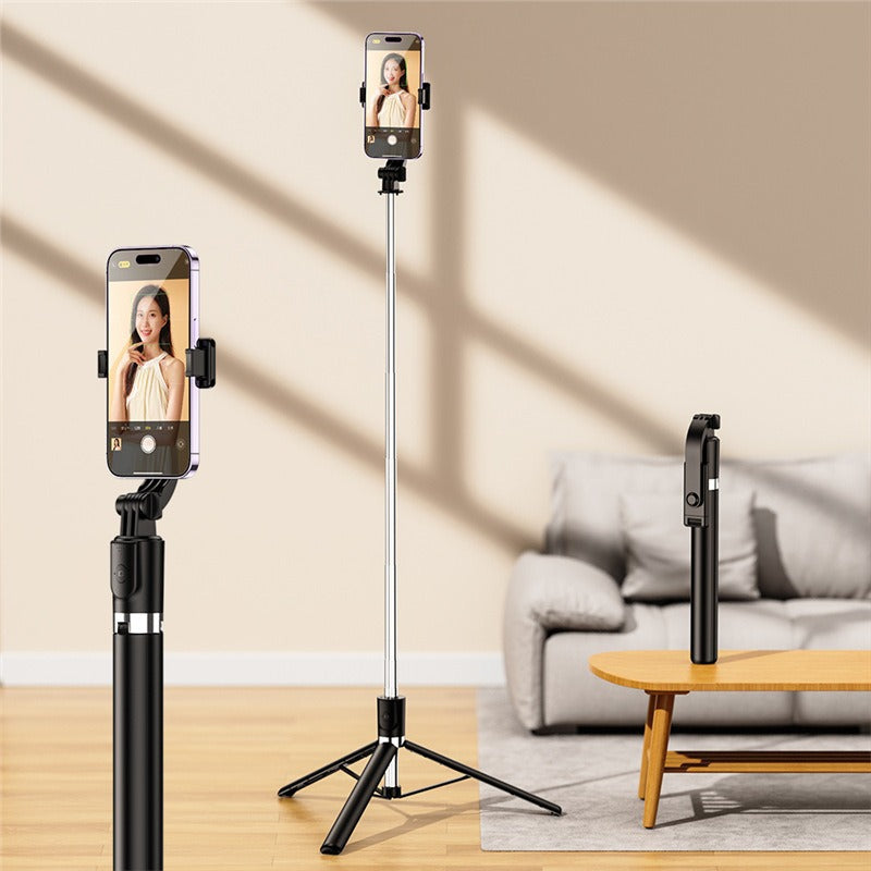 Mobile Phone Selfie Stick 360 Rotation Portable Live Broadcast Photo Tripod Bluetooth All-In-One Multi-Function R1S Bracket