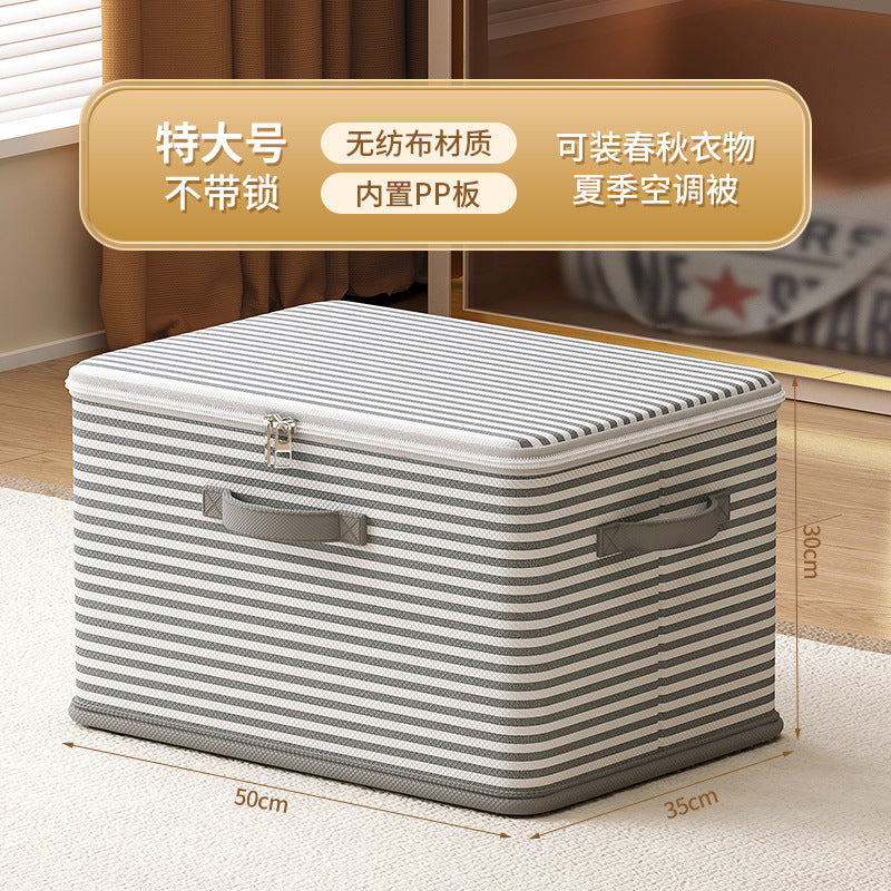 Clothes with Lock Fabric Finishing Box Household Super Large Capacity Foldable Clothes Wardrobe Toy Storage Basket Storage Box