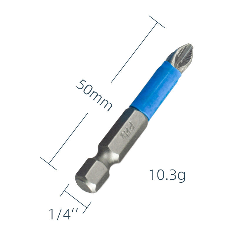 Yunbei non-slip batch head electric wind batch nozzle electric screwdriver head magnetic batch head PH2 blue leather cross batch head