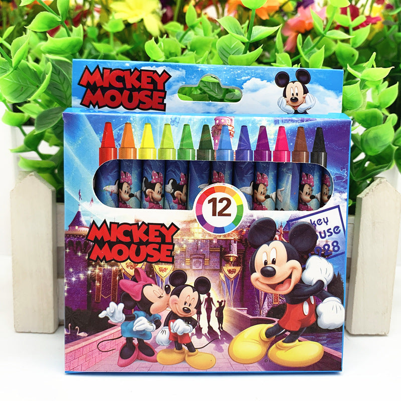 Primary school stationery crayon 12 color set cartoon kindergarten gift painting oil painting stick children small prize gift