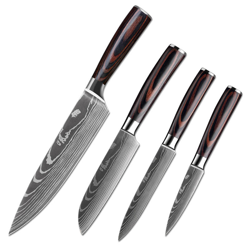 Laser Pattern Western-style Chef Knife Kitchen Knife Sande Knife Damascus Pattern Chef Knife Kitchen Knife suit