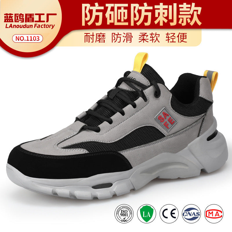 Factory Direct Sales of Men's Labor Protection Shoes, Lightweight, Comfortable, Soft, Anti-Smash, Anti-Puncture, All-Season Work Shoes, Non-Slip Safety Shoes for Men