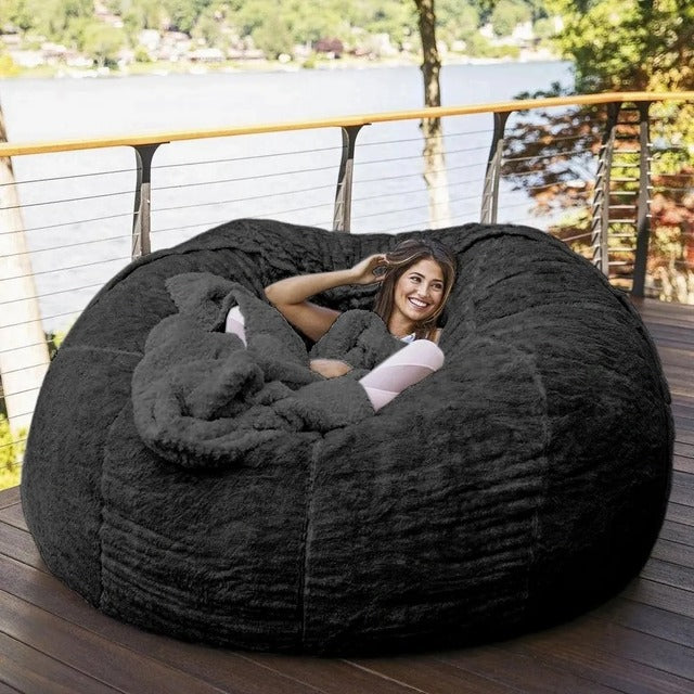 Amazon Lazy Sofa Sponge Bed Bean Bag Double Three-Person Bedroom Plush Bean Rice Fabric Recliner Jacket