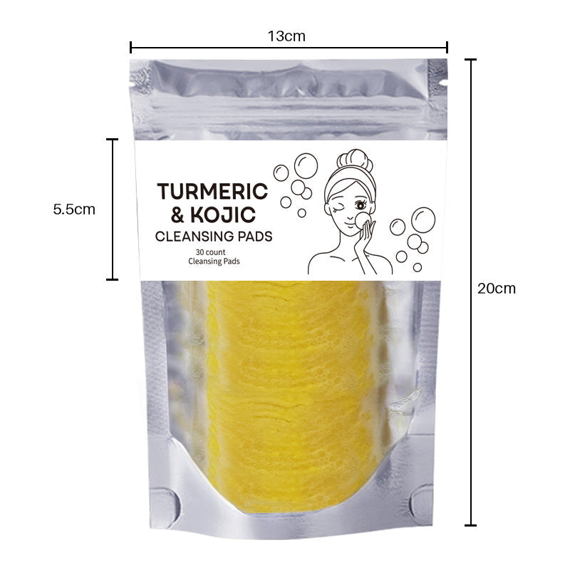 L Popular Turmeric Cleansing Mousse Facial Cleansing Pad Turmeric Soap Three-Piece Cleansing and Moisturizing Skin Care Set
