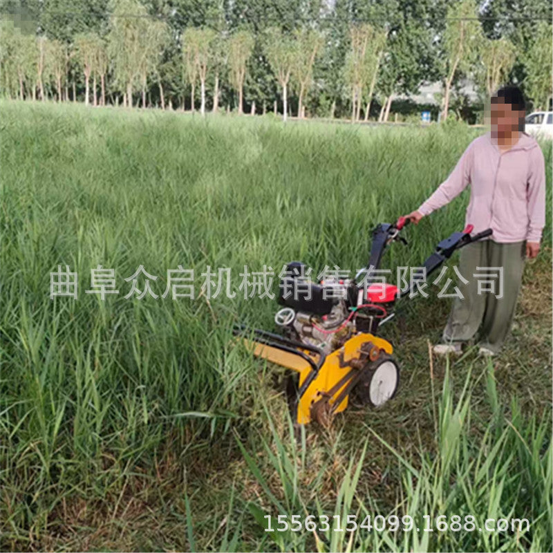 Diesel four-wheel drive micro-tiller gasoline multi-function tiller new small agricultural loose soil ditching high horsepower weeding