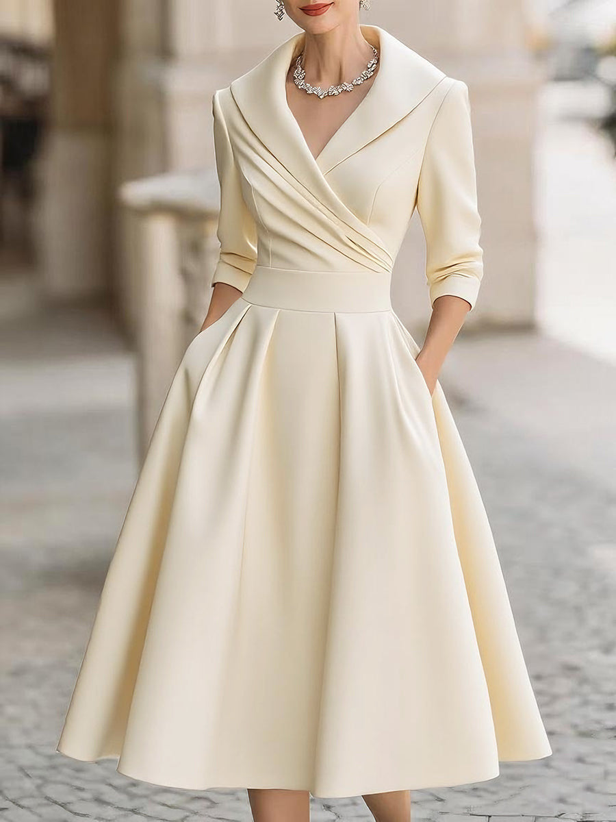 2025 New European and American Women's Clothing Amazon Xiyin Independent Website Elegant Formal Waist-Cinching Slimming Dress