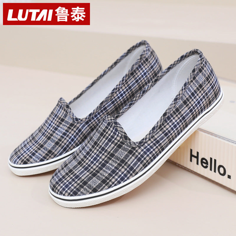 Lutai Women's Shoes Soft Sole Not Tired Feet Casual Shoes Mom Shoes Work Shoes Flat Shoes Slip-on Lazy Shoes Women's Shoes