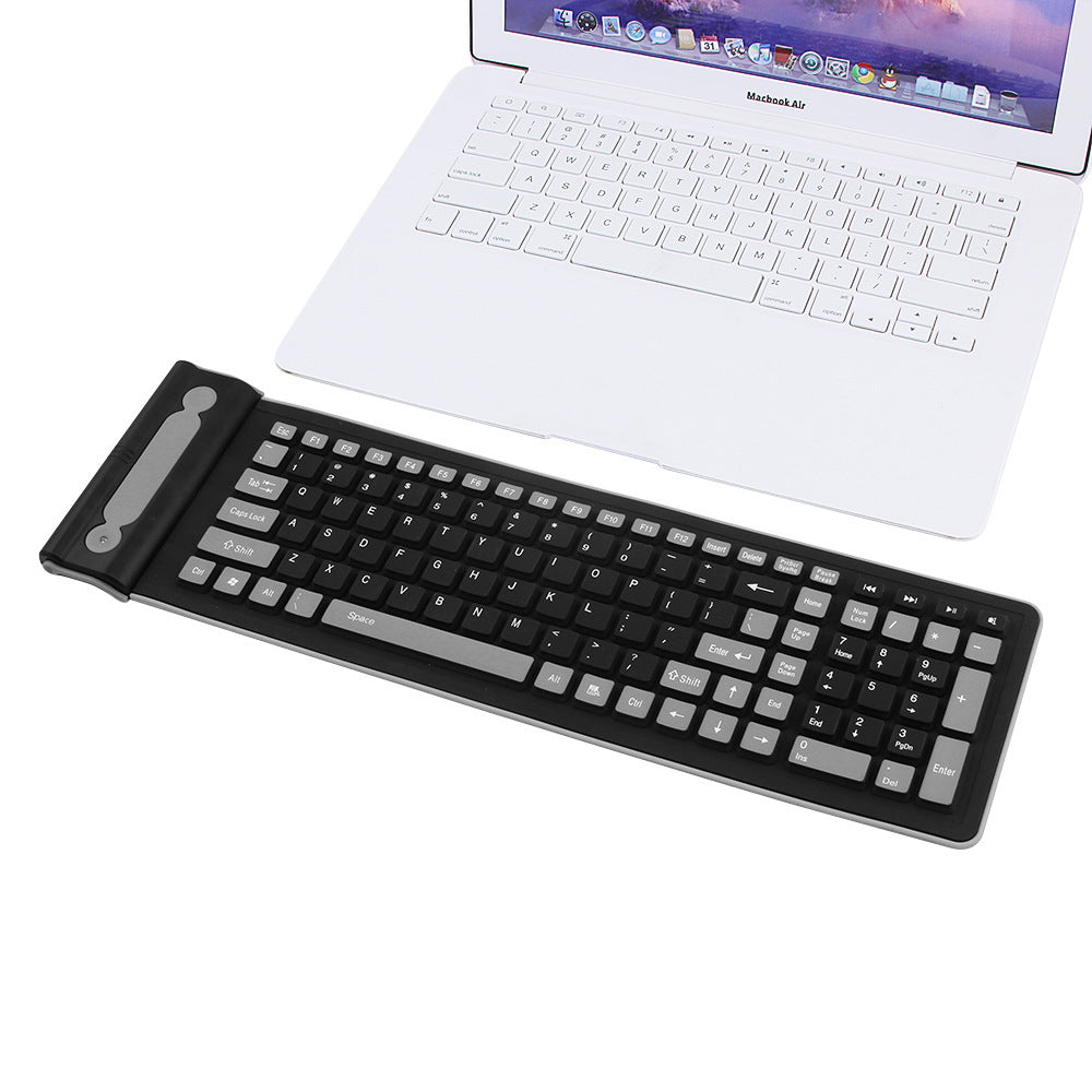24g Wireless Mute Folding Keyboard Waterproof Silicone Portable