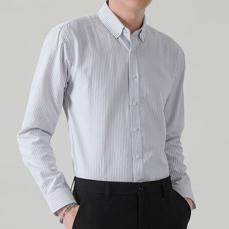 Casual Men's Long-sleeved Stylish Striped Shirt