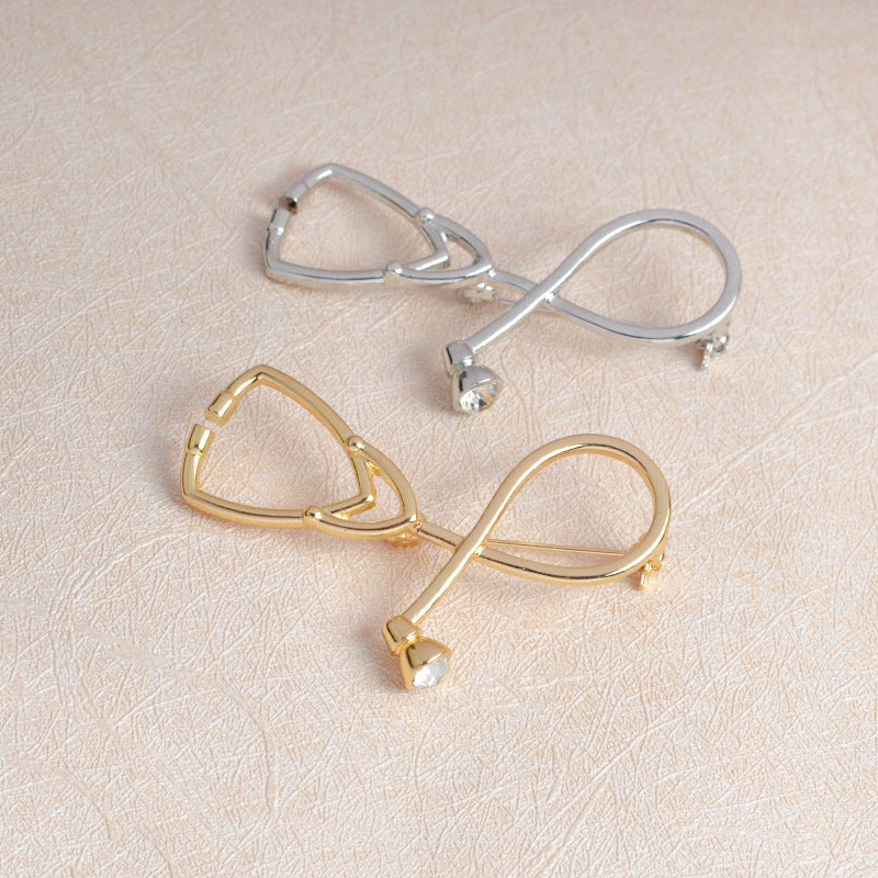 Doctor Stethoscope Brooch Oil Dripping Alloy Pin