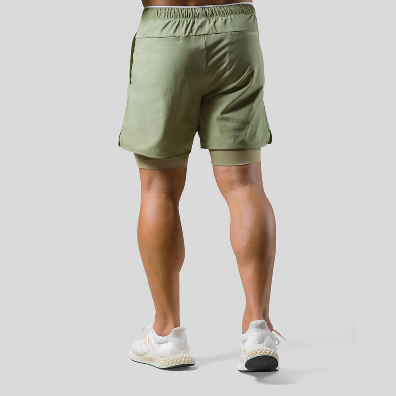 Men's Double Layer Running Casual Shorts