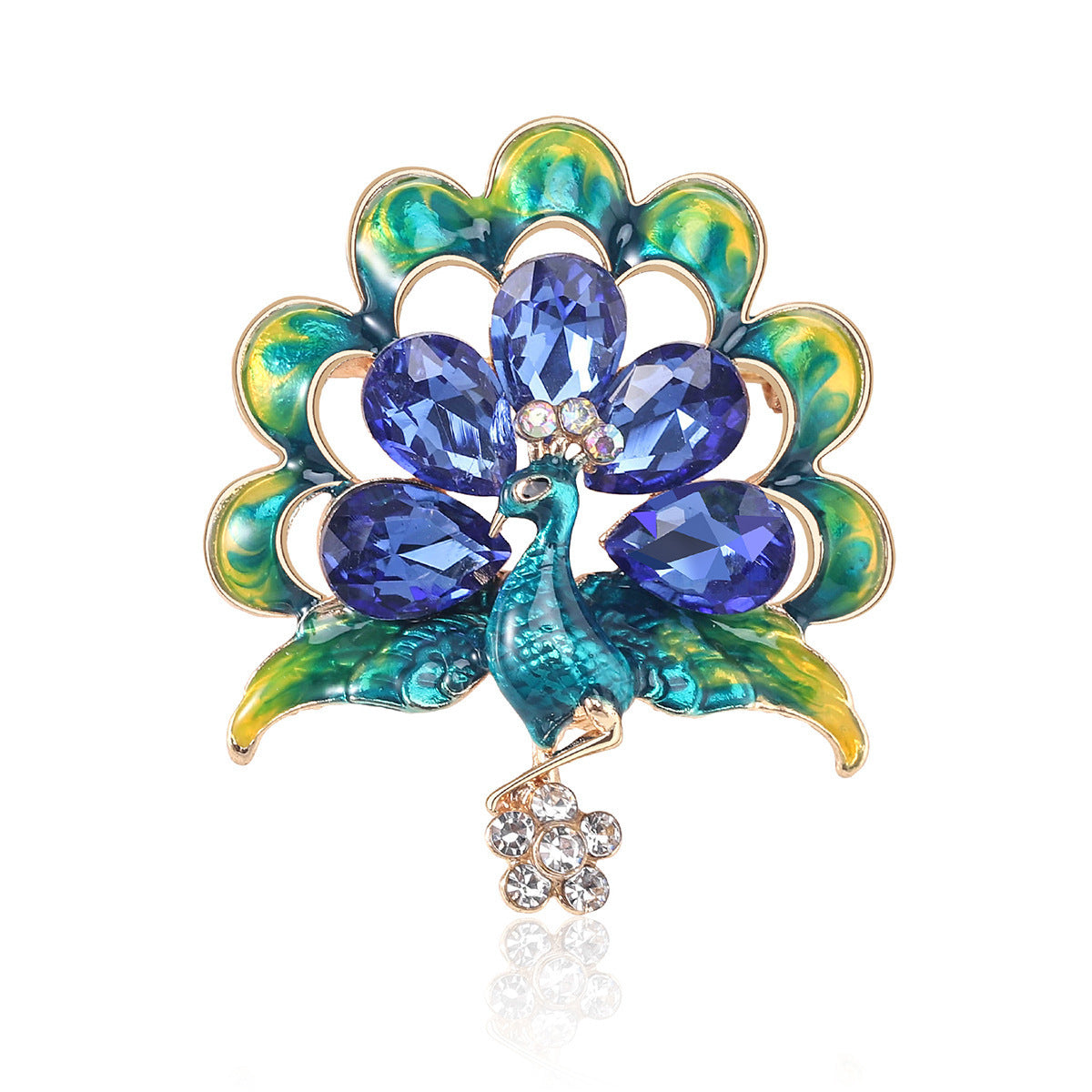 Diamond Peacock Brooch Female Corsage Pin Accessories Fashion