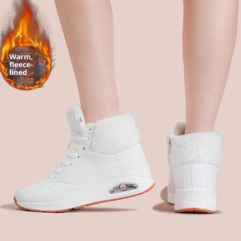 Warm Fleece-lined Women's Thick-soled Air-cushion Anti-slip Snow Boots