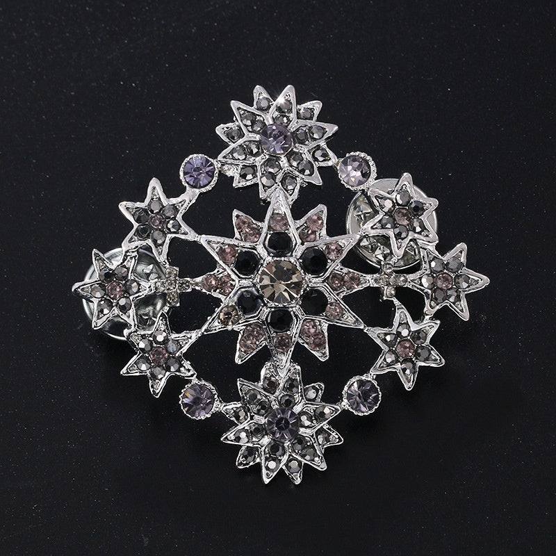 Minimalist Pearl Floral Brooch With Diamond Flower Accessory Pin