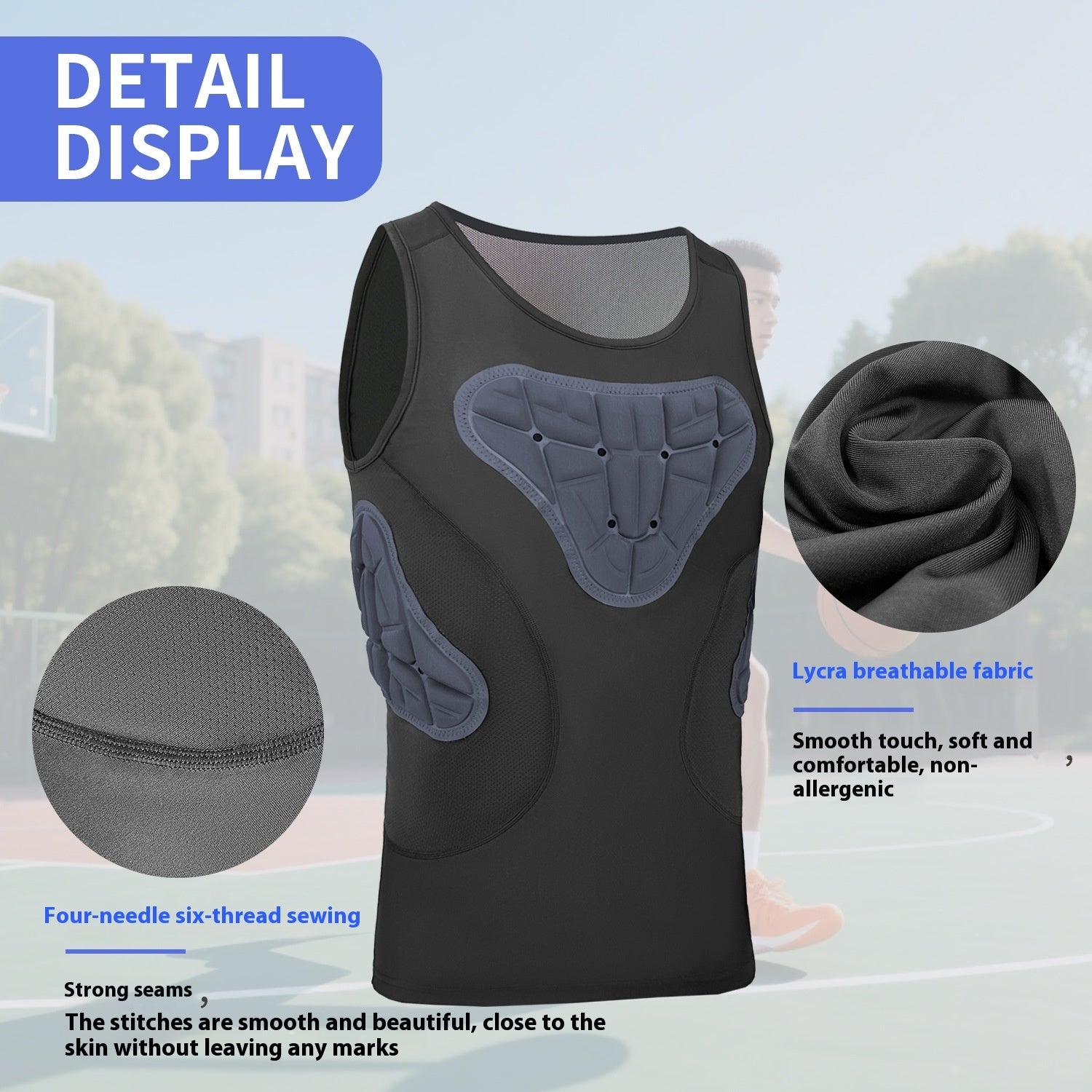 Basketball Anti-collision Tight Vest Men's Professional Sports Football Rib Protective Gear