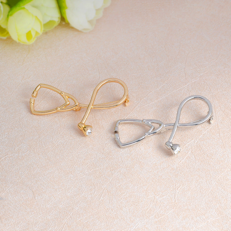 Doctor Stethoscope Brooch Oil Dripping Alloy Pin