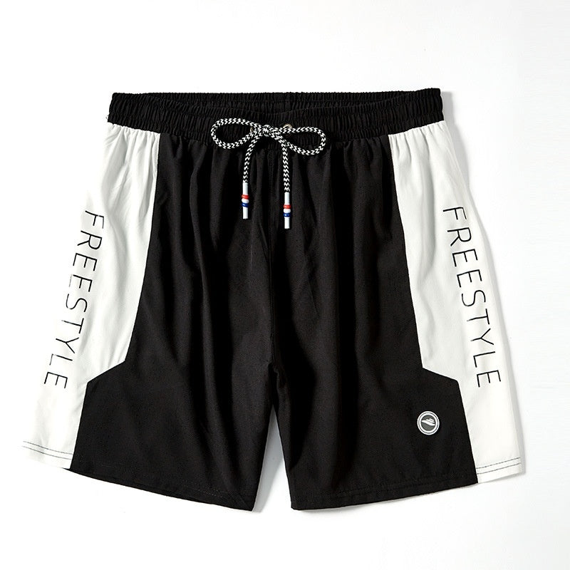 Polyester Men's Anti-embarrassment Comfortable Loose Large Size Five-point Beach Pants Quick-drying Can Be Washed