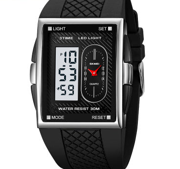 Simple Student Youth Fashion Trend Double Display Multi-functional Sports Waterproof Electronic Watch