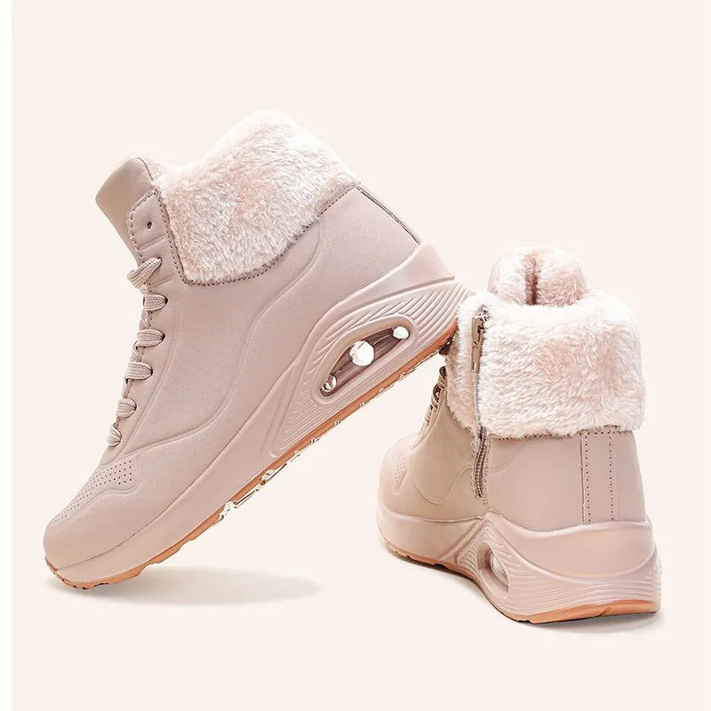 Warm Fleece-lined Women's Thick-soled Air-cushion Anti-slip Snow Boots