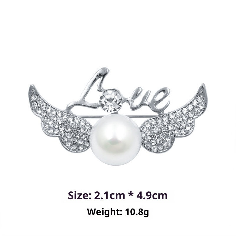 Minimalist Pearl Floral Brooch With Diamond Flower Accessory Pin