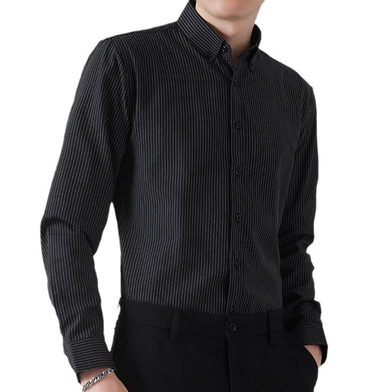 Casual Men's Long-sleeved Stylish Striped Shirt