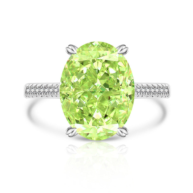 Female Versatile Casual Papalacha High Carbon Diamond Ice Flower Ring