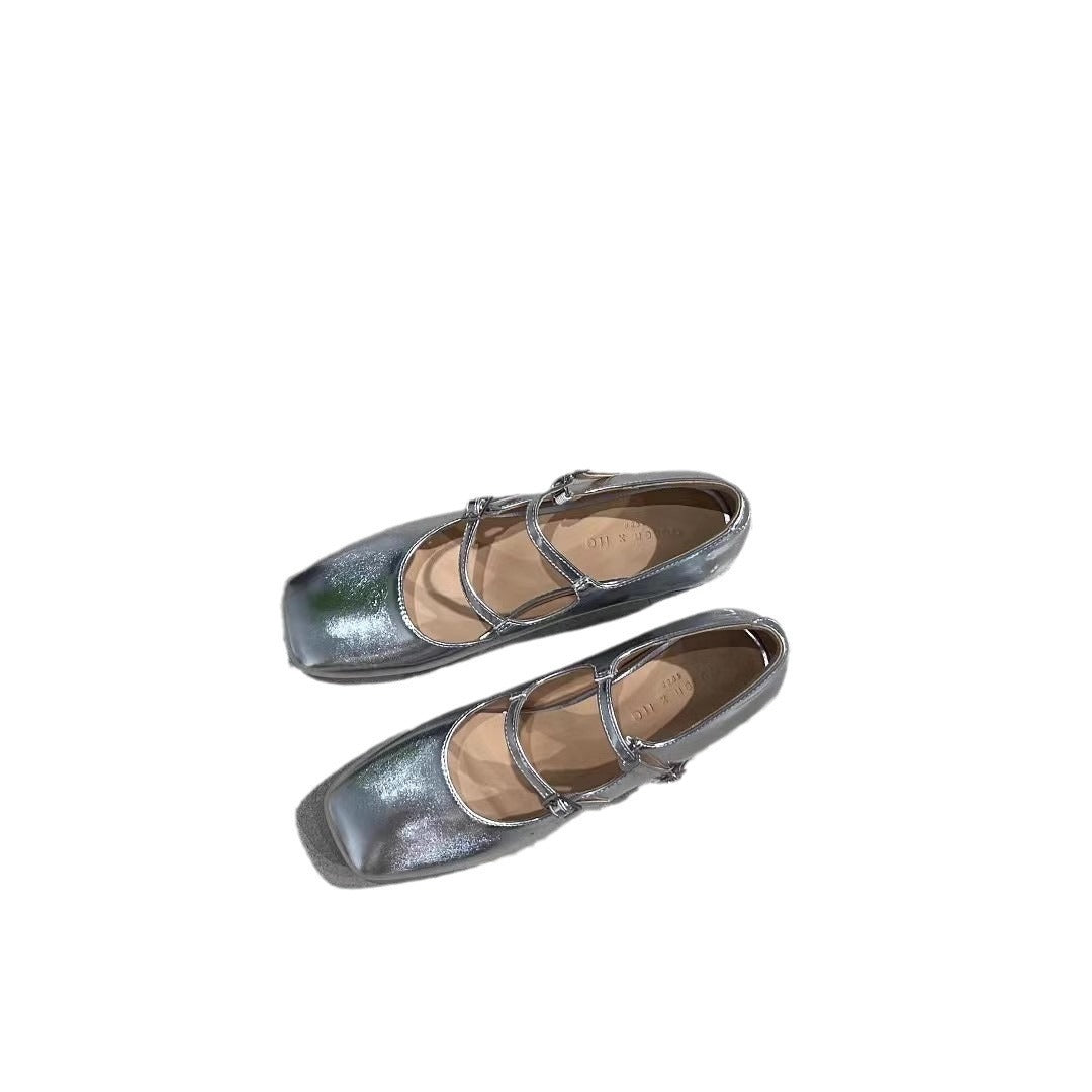 Chunky Heel Red Mary Jane Shoes For Women