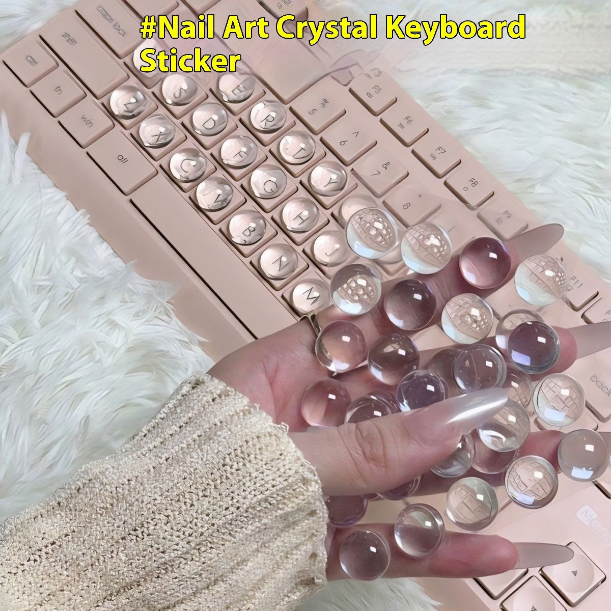 Heightened DIY Crystal Glass Ball Keyboard Stickers