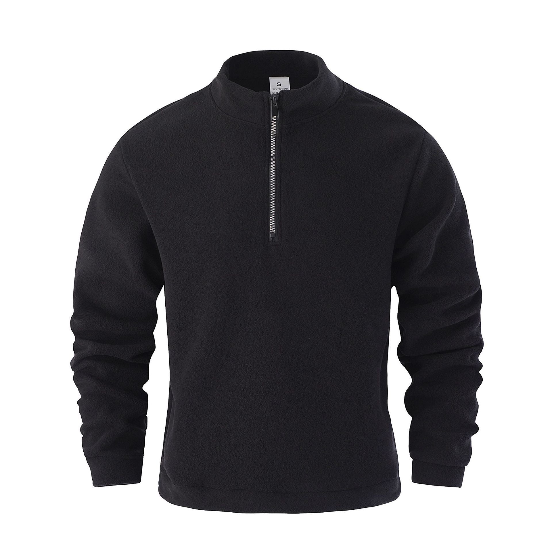 Men's Casual Pullover Jacquard Fleece Stand-up Collar Sweatshirt