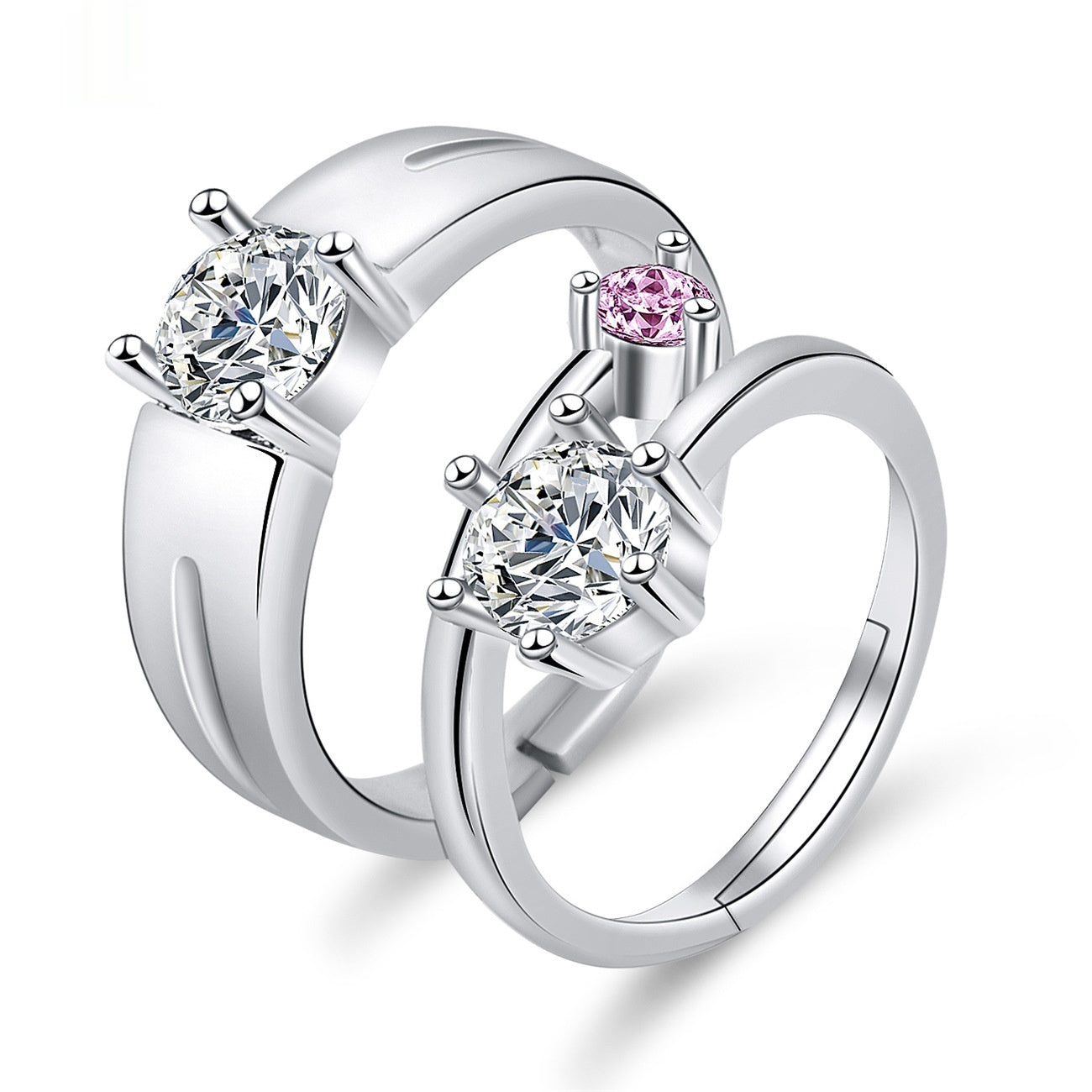 Moissanite Engagement Couple Couple Rings