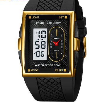Simple Student Youth Fashion Trend Double Display Multi-functional Sports Waterproof Electronic Watch