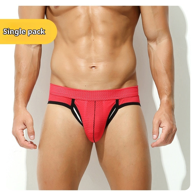 Men's Triangle Underwear Separated Scrotal Support Bag Briefs