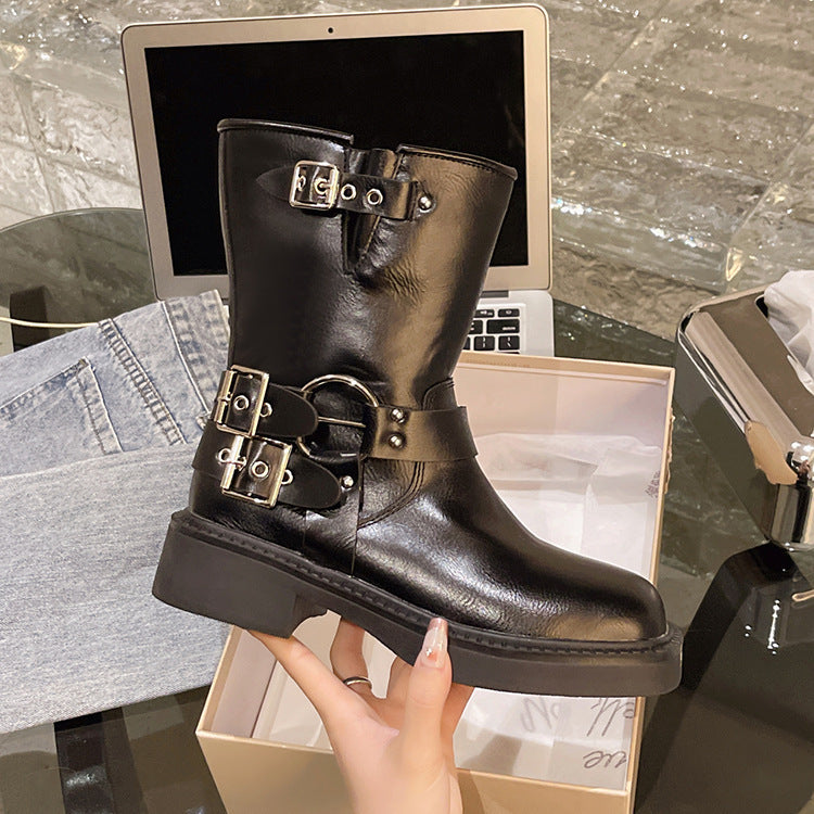 Simple Thick-soled Martin Boots For Women