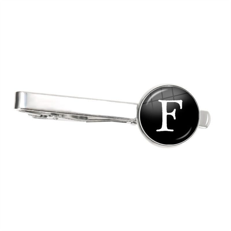 Letter Tie Clip Decoration With French Shirt