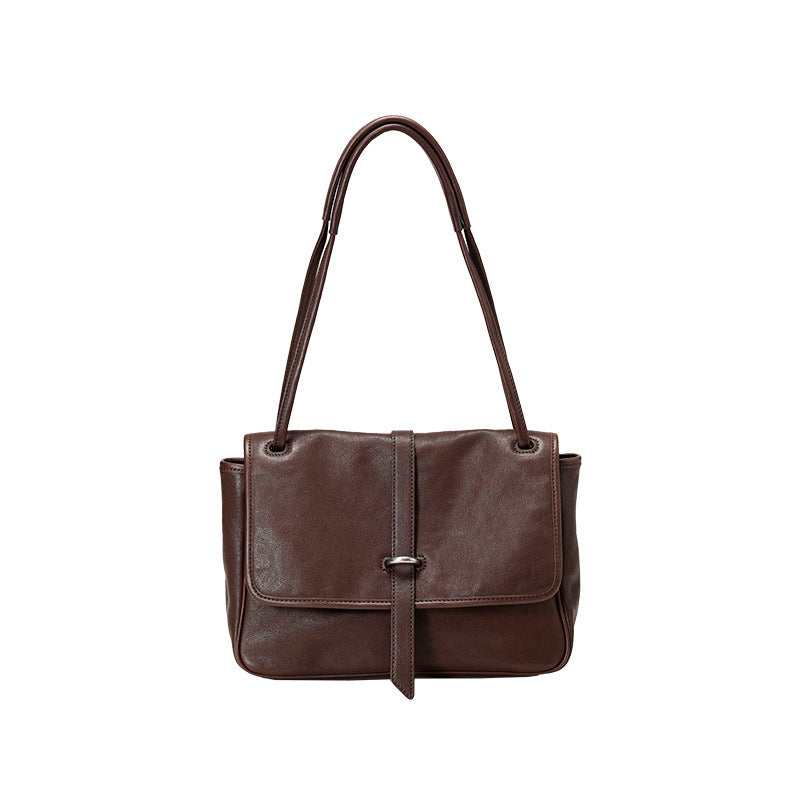 Vegetable-tanned Leather Retro Crossbody Tote Bag