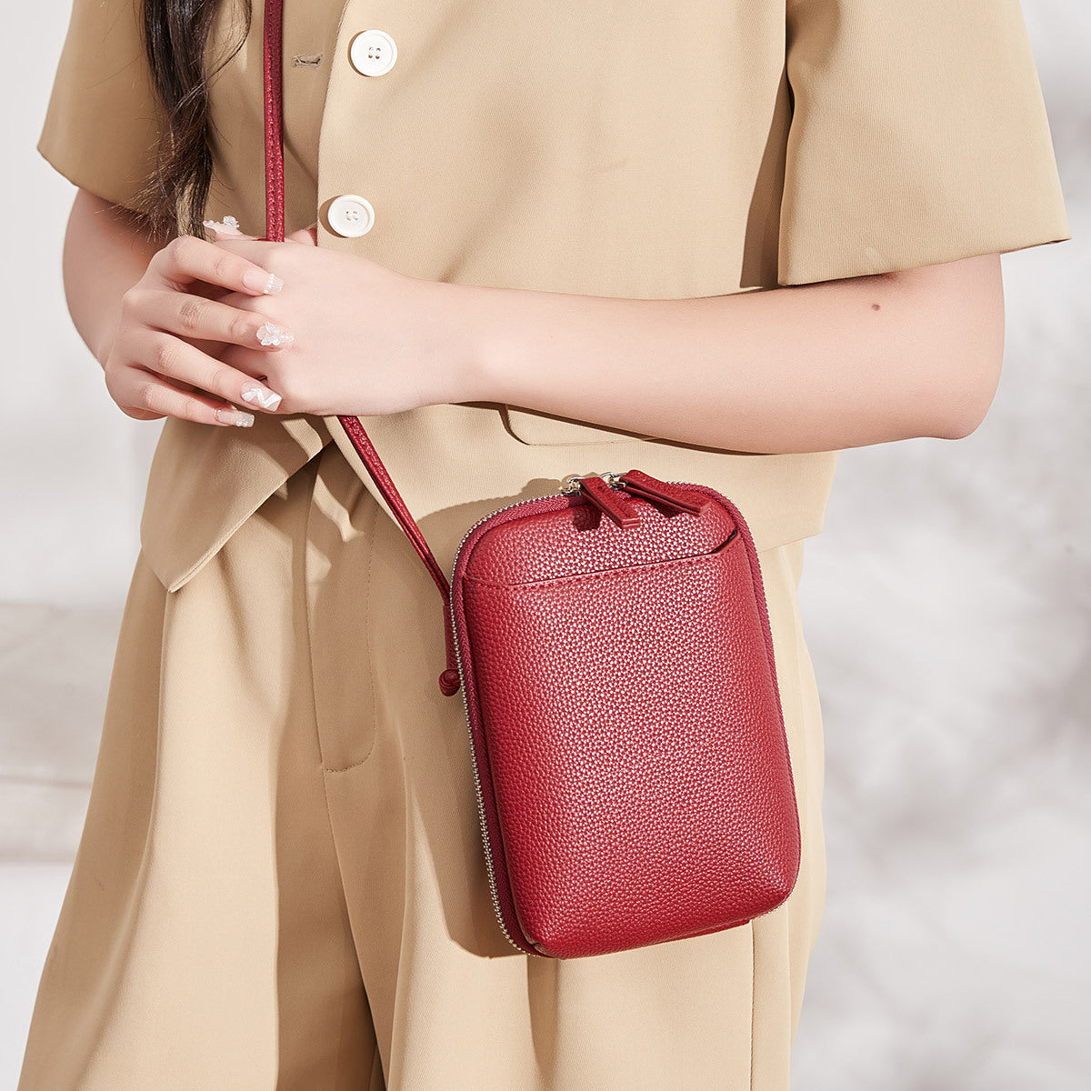 Simple Women's Crossbody Bag Vertical Versatile Solid Color Bag