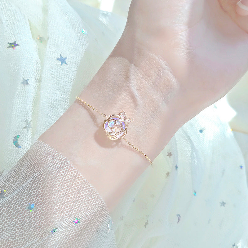 Camellia Advanced Design Sense Niche Gentle Flower Collarbone Necklace Bracelet