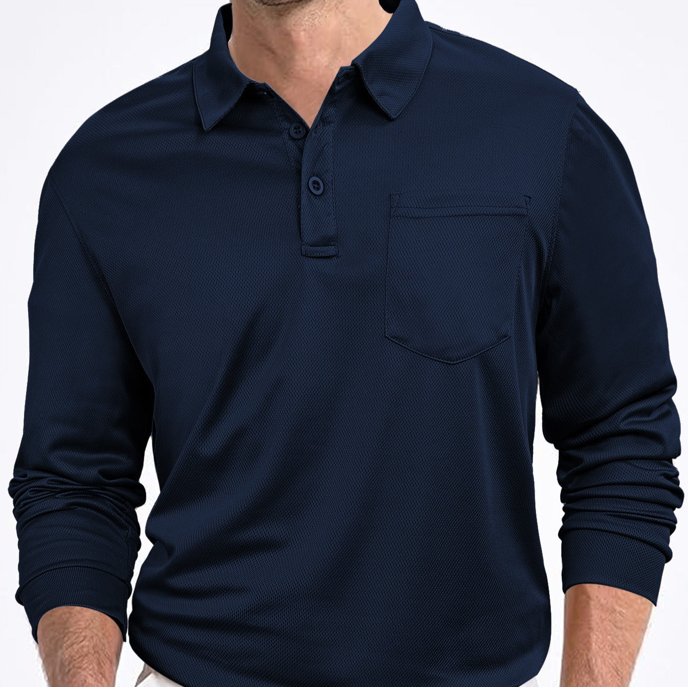 Men's Casual Loose Solid Color Long Sleeve Shirt